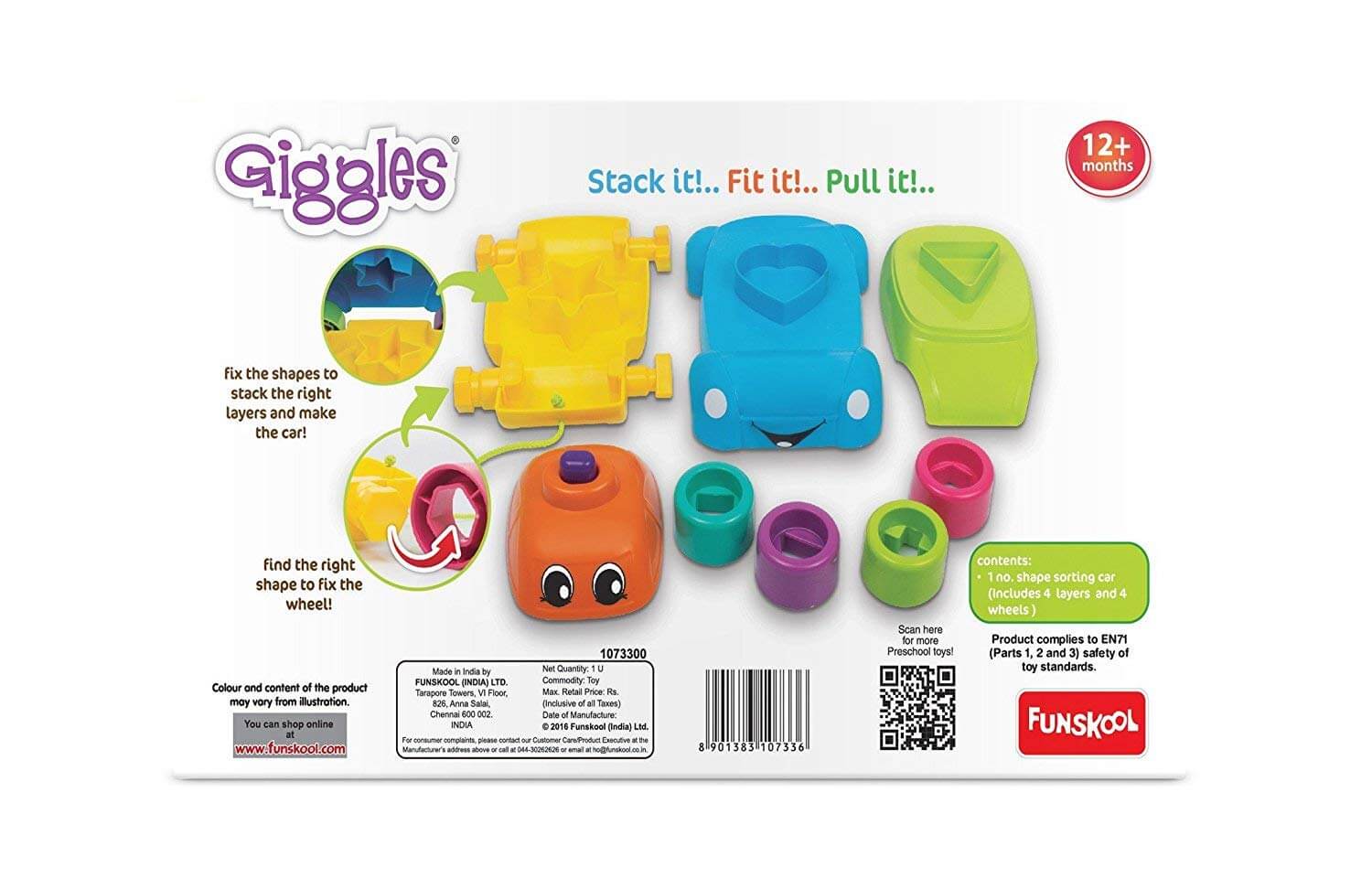 Giggles Stacking Car Toy Set | Cars Detail
