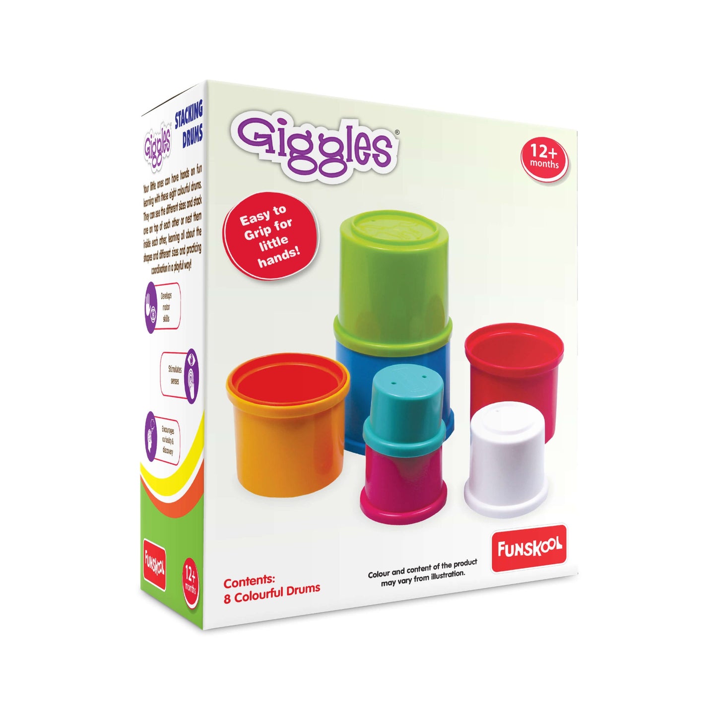 Giggles Stacking Drums Toy | Animal Detail