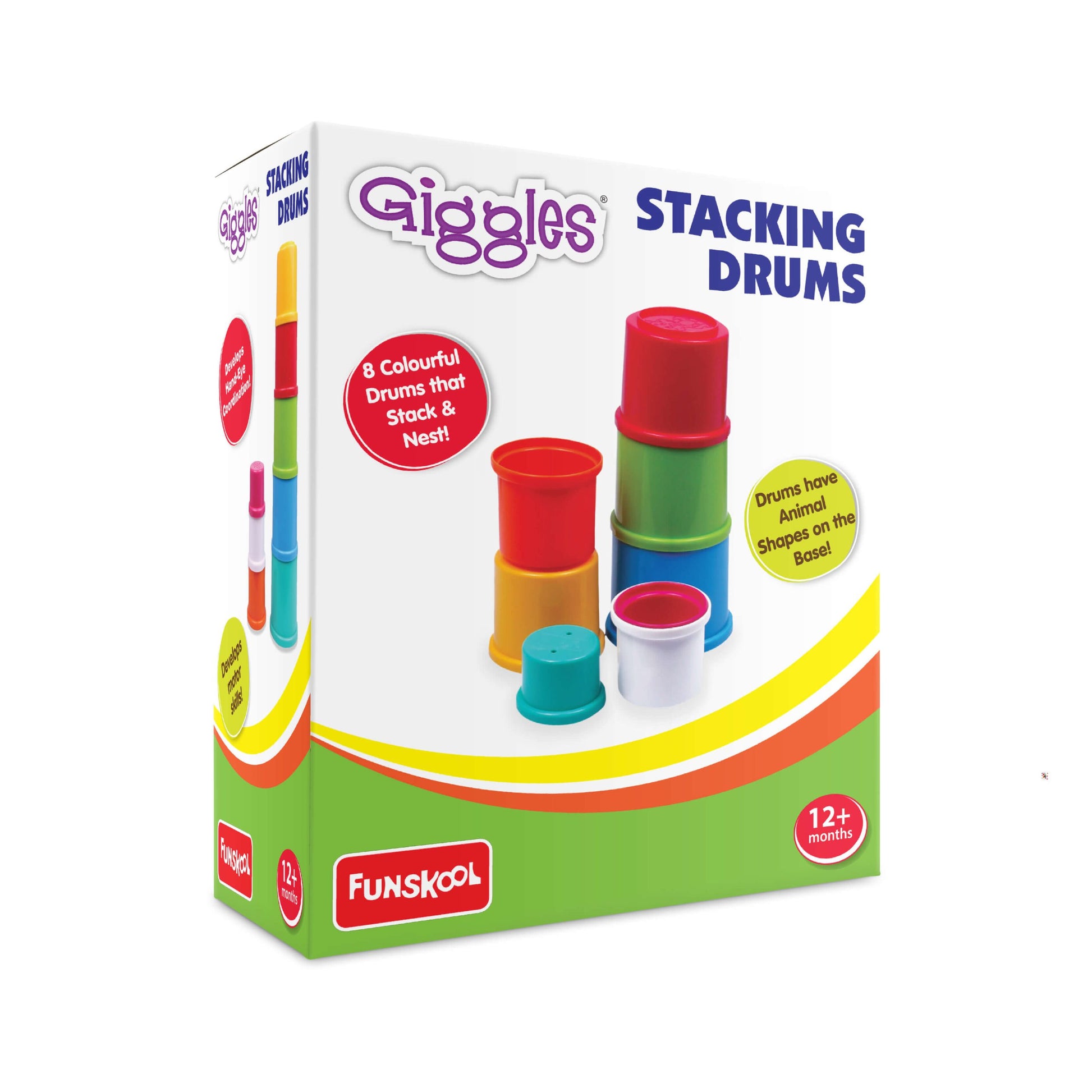 Giggles Stacking Drums Toy | Animal Recognition Motor Skills