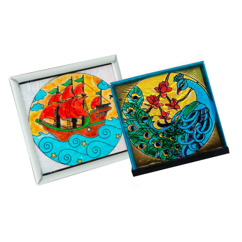 Funskool DIY Glass Painting Art Set for Creative Kids Stained Glass Effect