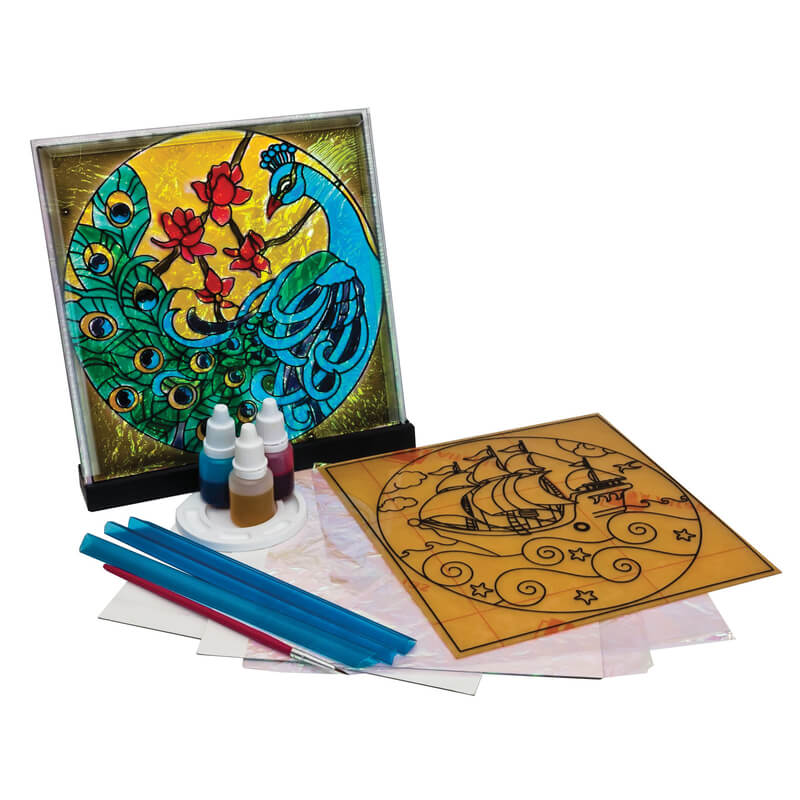Funskool DIY Glass Painting Art Set for Creative Kids Stained Glass Effect