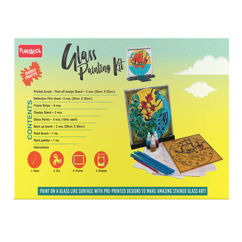 Funskool DIY Glass Painting Art Set for Creative Kids Stained Glass Effect