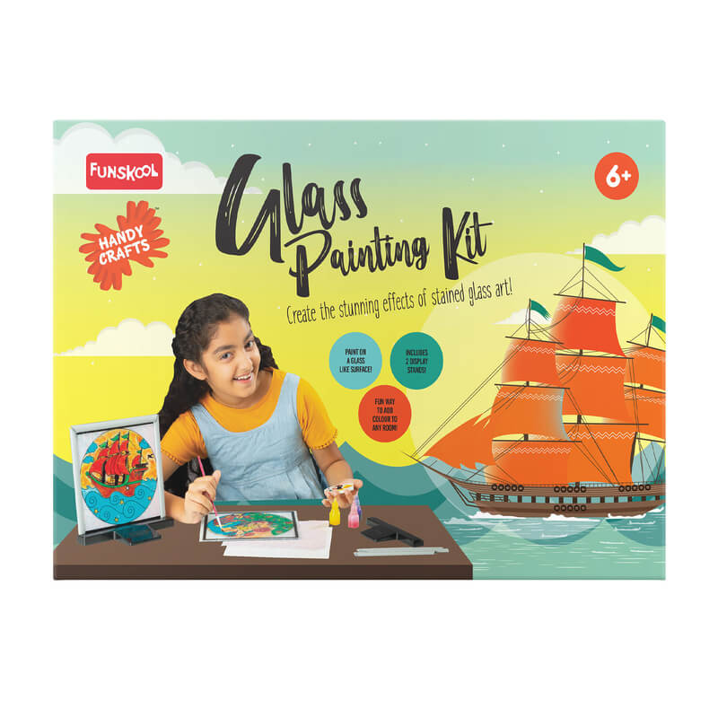 Funskool Glass Painting Creative Art Set With Vibrant Acrylic Colours