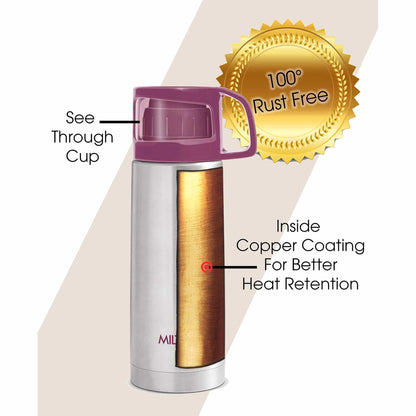 Milton Glassy Thermosteel Insulated Water Bottle