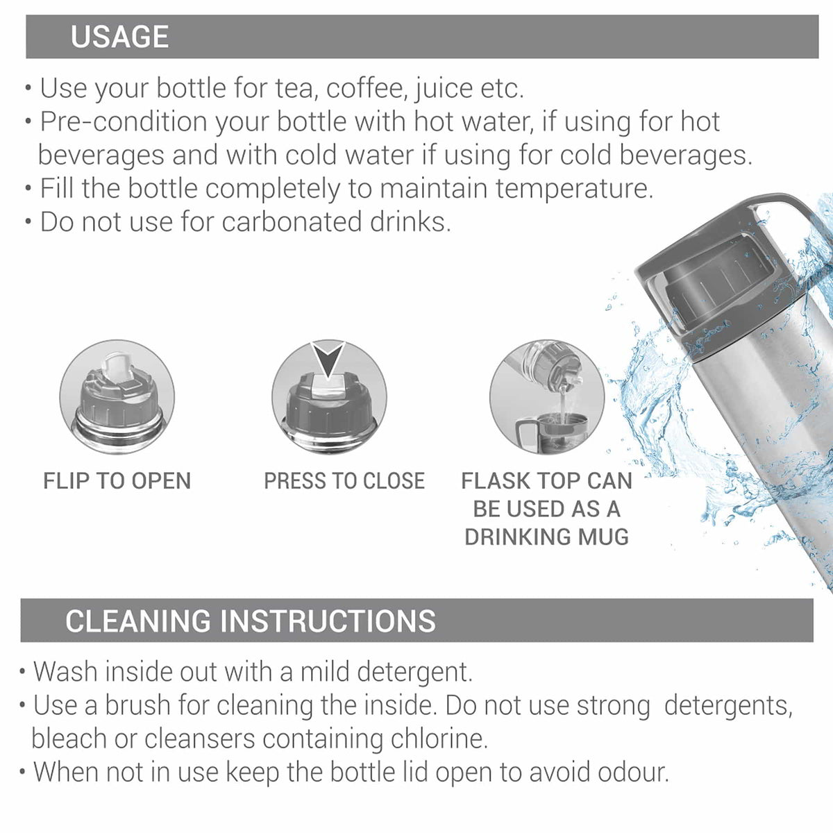 Milton Glassy Thermosteel Insulated Water Bottle