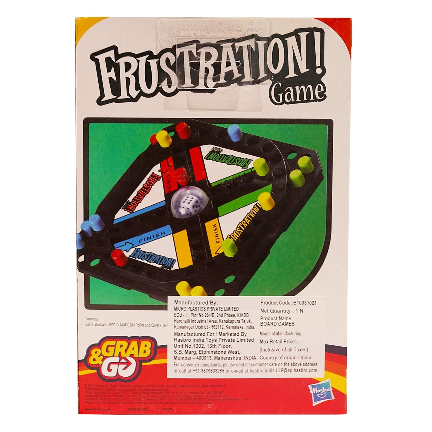 Hasbro Frustration Grab & Go | Board Detail