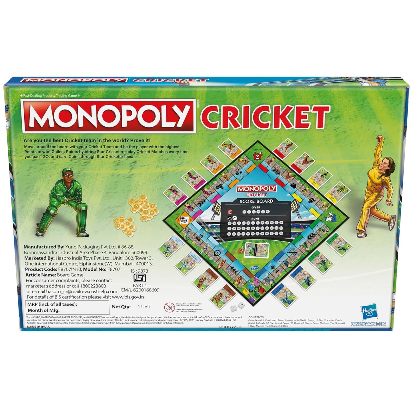 Hasbro Monopoly Cricket | Player Cards Detail