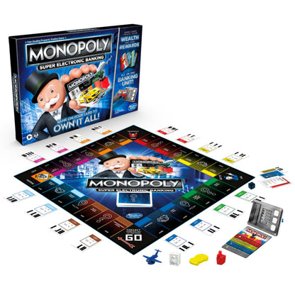 Hasbro Monopoly Super Electronic Banking: Cashless Tap Technology Family Board Game 8+