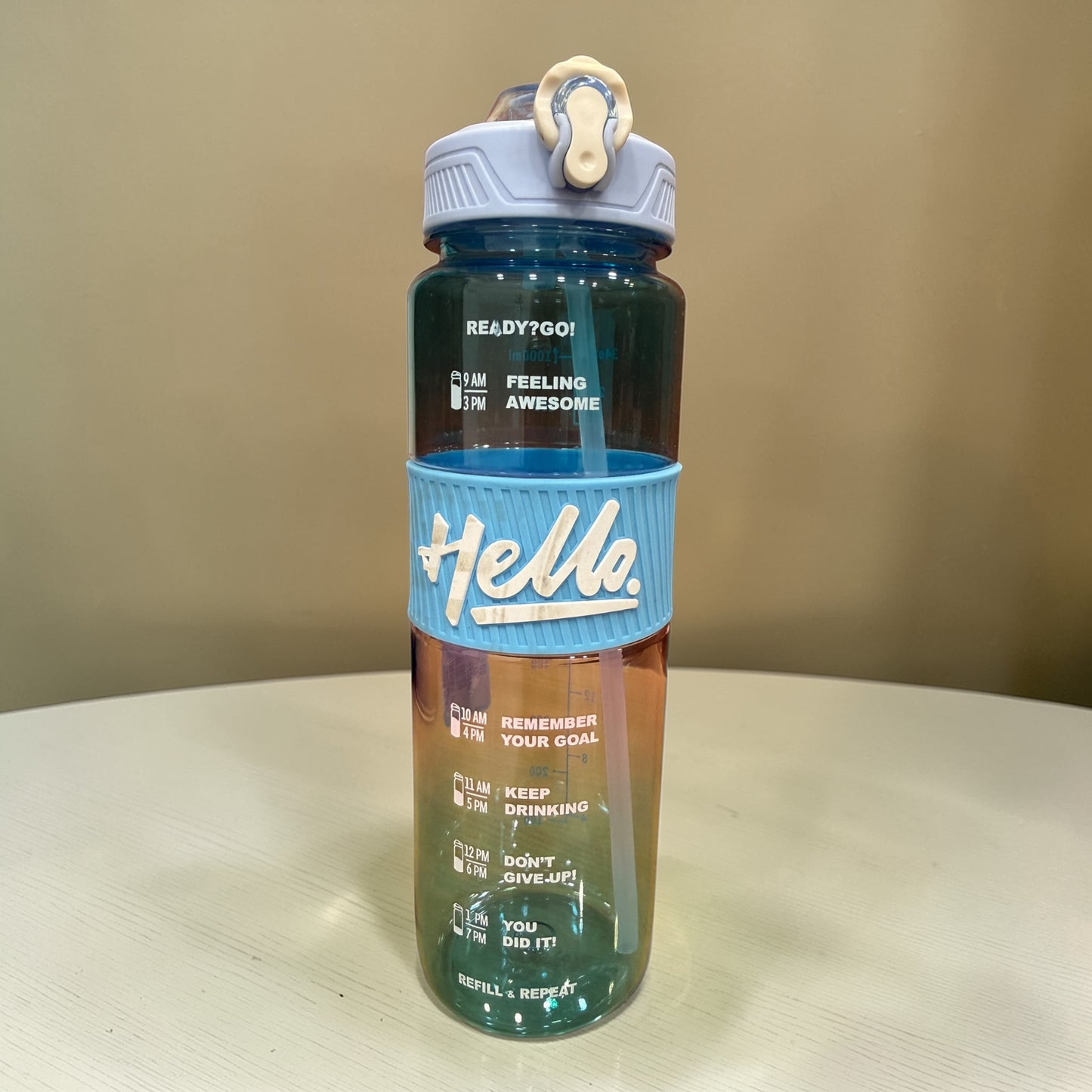 Hello Motivational Water Bottle | Quote Detail