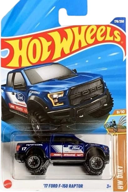 Hot Wheels 17 Ford F-150 Raptor Blue Diecast Toy Truck