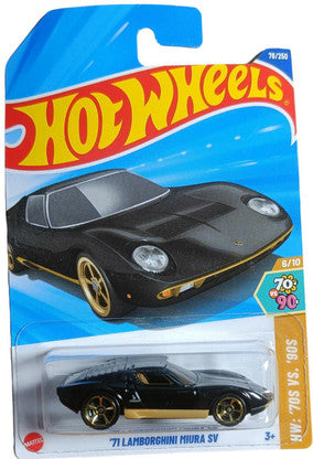 Hot Wheels Black 1971 Lamborghini Miura SV Die-Cast Toy Car
