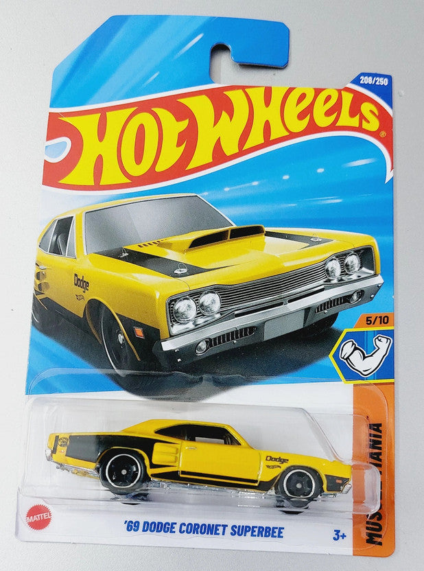 Hot Wheels Dodge Coronet Superbee Muscle Mania Yellow Die-Cast Racing Car