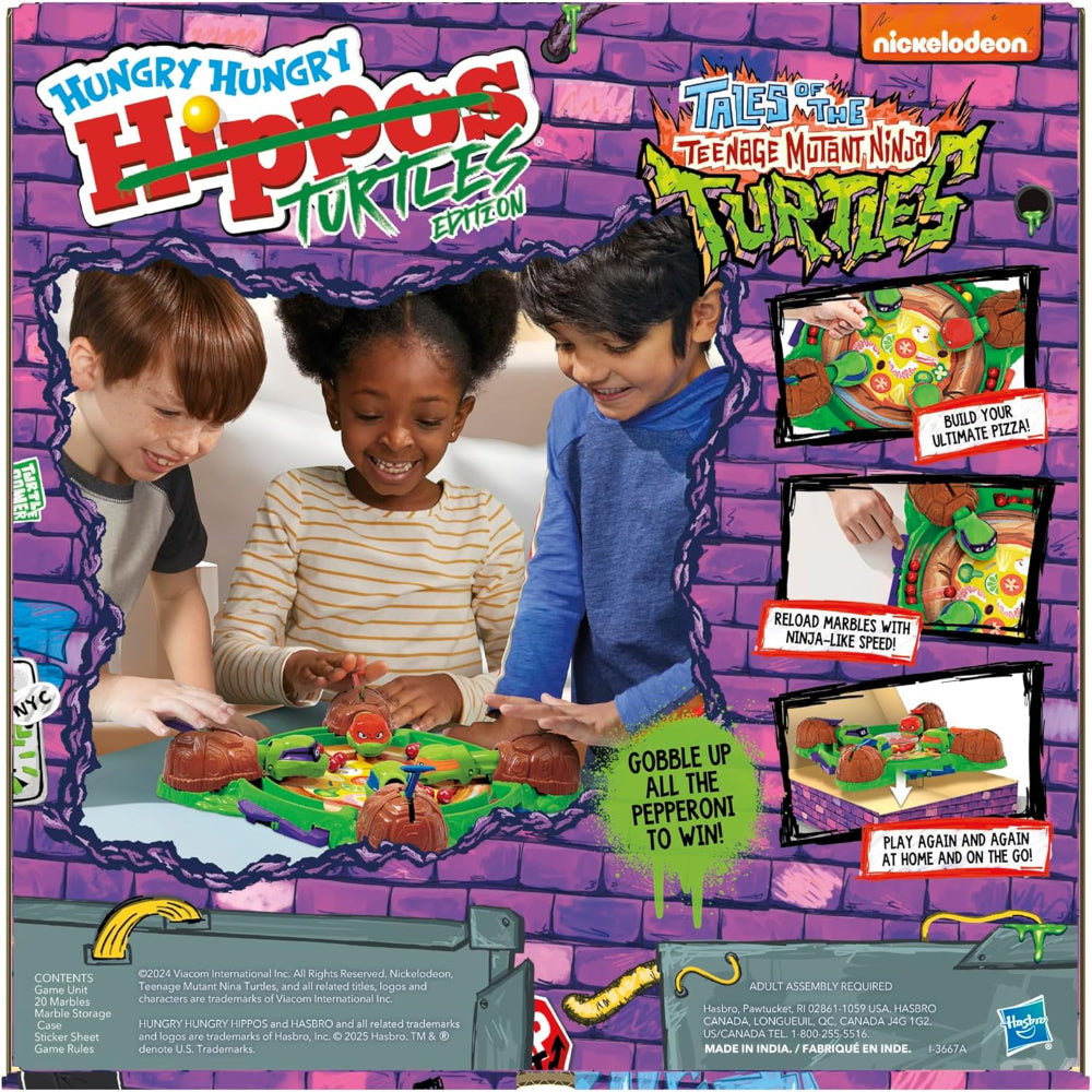 TMNT Hungry Hungry Hippos Game: Fast-Paced Pizza Chomping Family Board Game