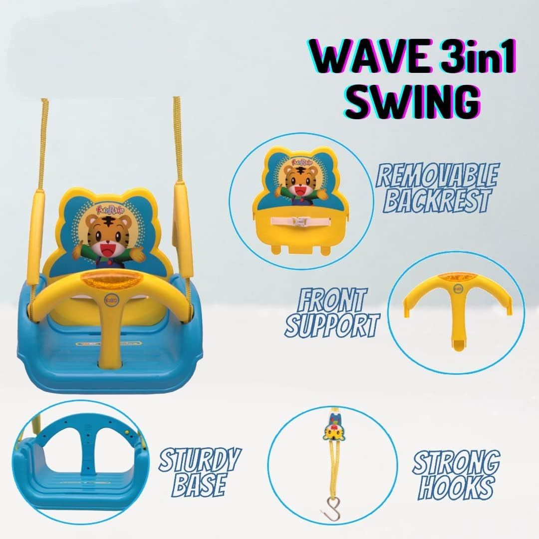 Dash Swing for Kids - 3-in-1 Adjustable Baby Swing Toy for Indoor and Outdoor - for Boys and Girls of Age 1 yr+