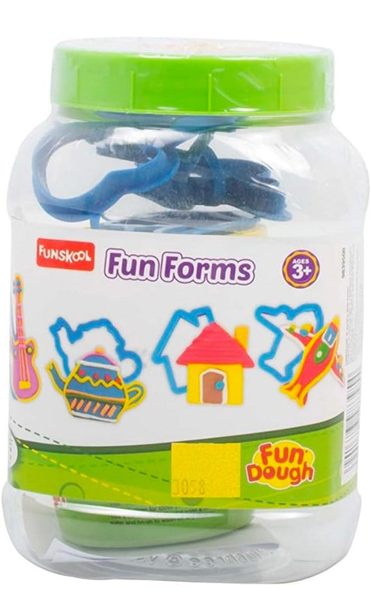 Fun Dough Fun Forms Jar - Multicolour, Dough, Toy, Shaping, Sculpting, 3+ years by Funskool