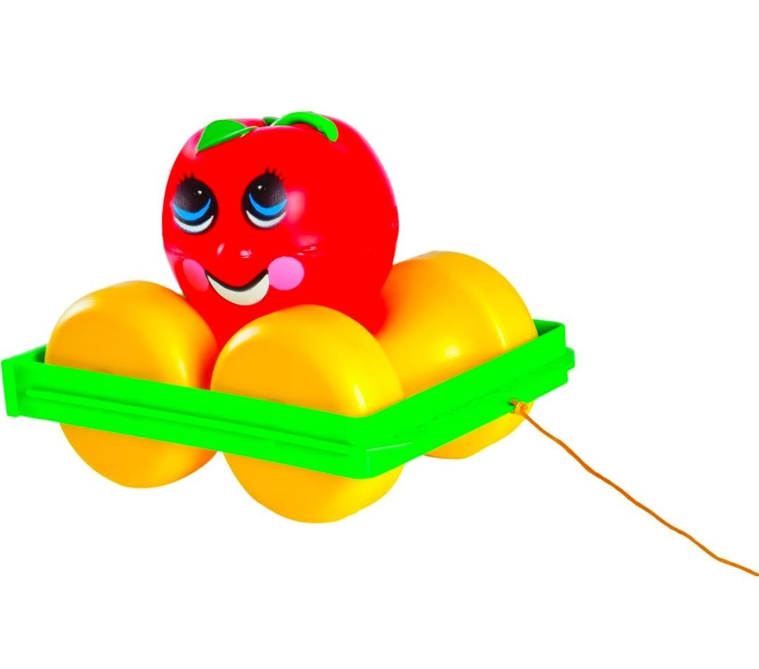 Giggles - Apple Turn over, Pull Along Toy, Encourages Walking, Rattling Sound for 12+ months infant and kids by Funskool