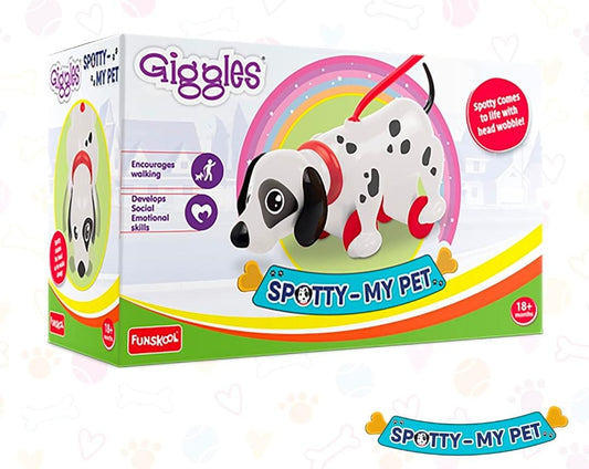 Giggles - Spotty My PET-Pull Along Toy, Encourages Walking, Funny Walking Style, Infant & Pre-School Plastic Toy, 18+ Months by Funskool