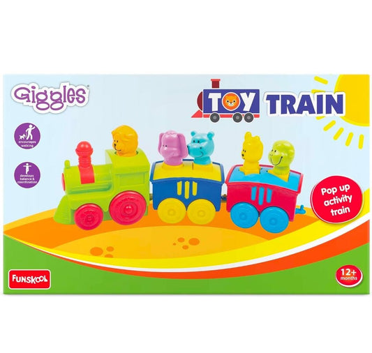Giggles - 2 in 1 Colourful Animal Pull along Toy Train, Walking, Shape sorting, Pretend Play Preschool Toys, Multicolour, 12+ months by Funskool