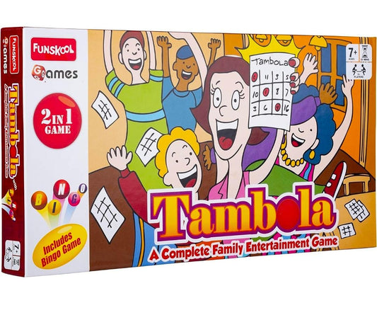 Funskool Games,Tambola 2 in 1 Game, A Complete Family Entertainment Game, Reusable Tickets, 2+ Players,Ages 7 and Above,