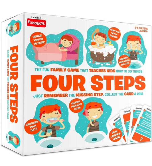Funskool Four Steps-A Simple Game for Daily Routine|Multicolor, Family, Kid