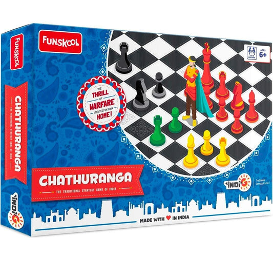 Funskool Games Chathuranga | The Traditional Games of India | Ancient Chess | Kids and Family | 2-4 Players | 6 & Above
