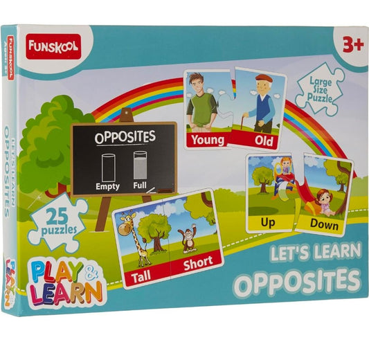 Funskool - Play & Learn-Opposites,Educational,25 Pieces,Puzzle,for 3 Year Old Kids and Above,Toy