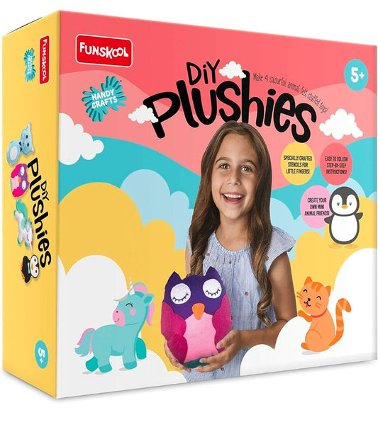 Funskool Handycrafts DIY Plushies , Soft toy maker, Make your own stuffed animal , Art and Craft Kit, DIY Kit, Ages 5 and Above, Multicolour