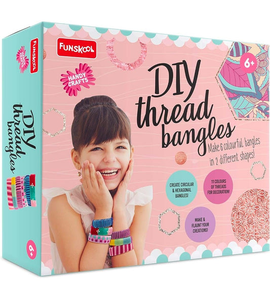 Funskool Handycrafts DIY Thread Bangles, Jewellery Making Kit, Art and Craft Kit, DIY Kit, Ages 6 Years and Above, Multicolour