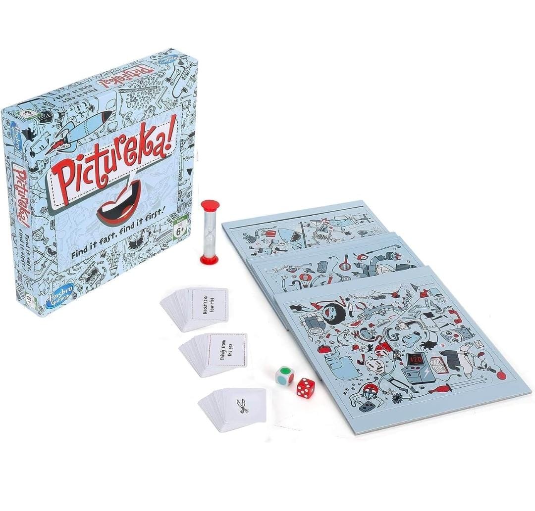 Pictureka by Hasbro, Board Game for Kids & Adults with Playing Card and Chips