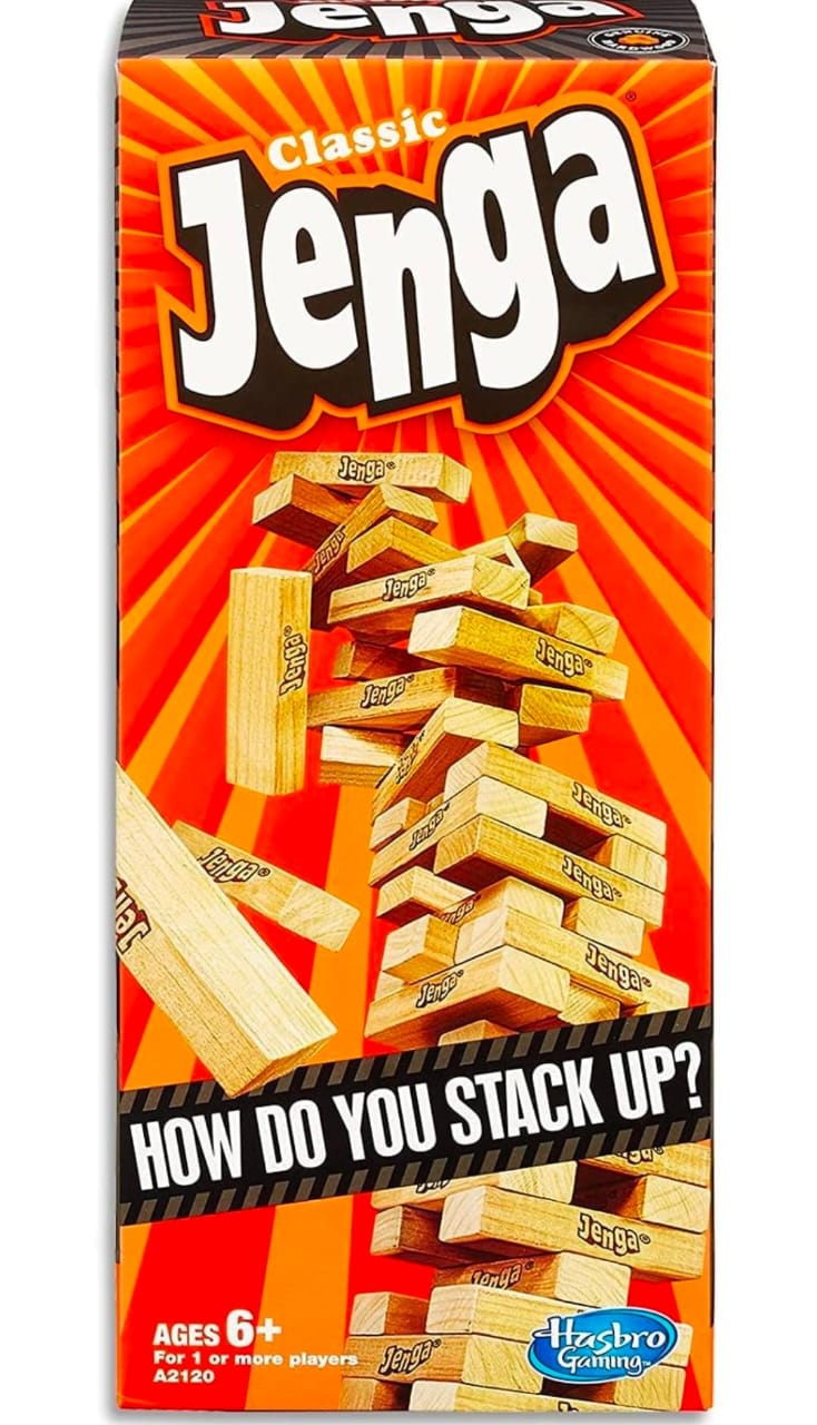 Jega Classic by Hasbro, Original Hardwood Blocks Stacking Tower Game, Fun Family Game for Age 6+