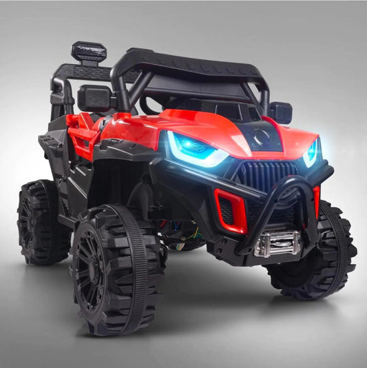 Tiptop R-oger Rechargeable Battery Operated Jeep for Kids, Ride on Toy Kids Car with Light & Music | Baby Big Battery Car | Electric Jeep Car for Kids to Drive 3 to 8 Years Boys Girls (Red)