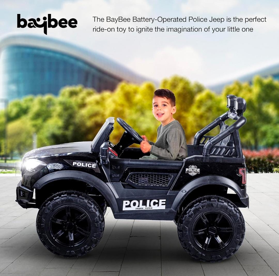 Tip Top Rechargeable Battery Operated Jeep for Kids, Ride on Toy Kids Car with Light & Music | Baby Big Battery Car | Electric Jeep Car for Kids to Drive 3 to 8 Years Boy Girl (Renegade Painted Black