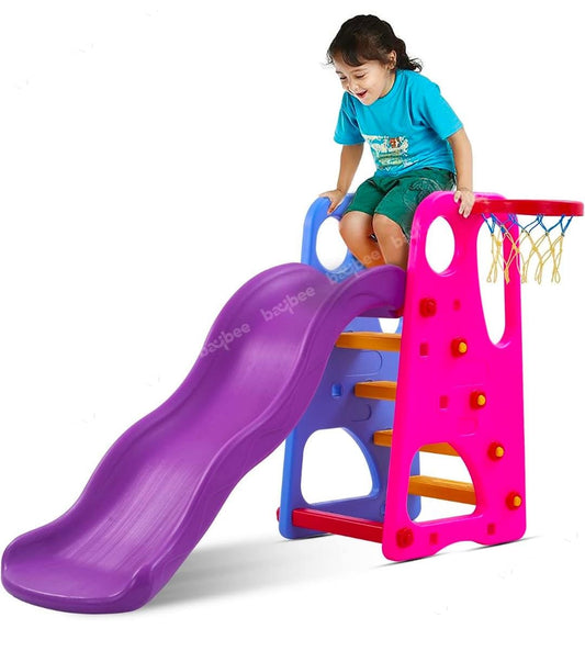 TipTop Garden Slide for Kids and Toddlers Slides for Indoor and Outdoor Play for Girls and Boys with Basket Ball 1-8 Years L-165 cm W-82 cm H-105 cm