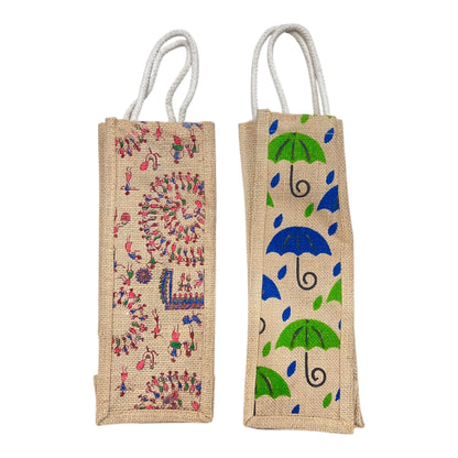 Jute Water Bottle bag with handle