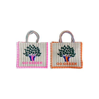Go Green Jute Bag with Zipper