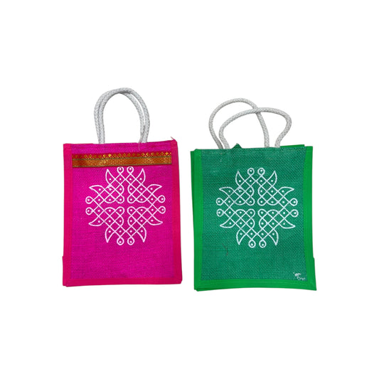Jute Gift Bags with Zip Closure & Eco-Friendly Carry Bags for Return Gifts (Small)