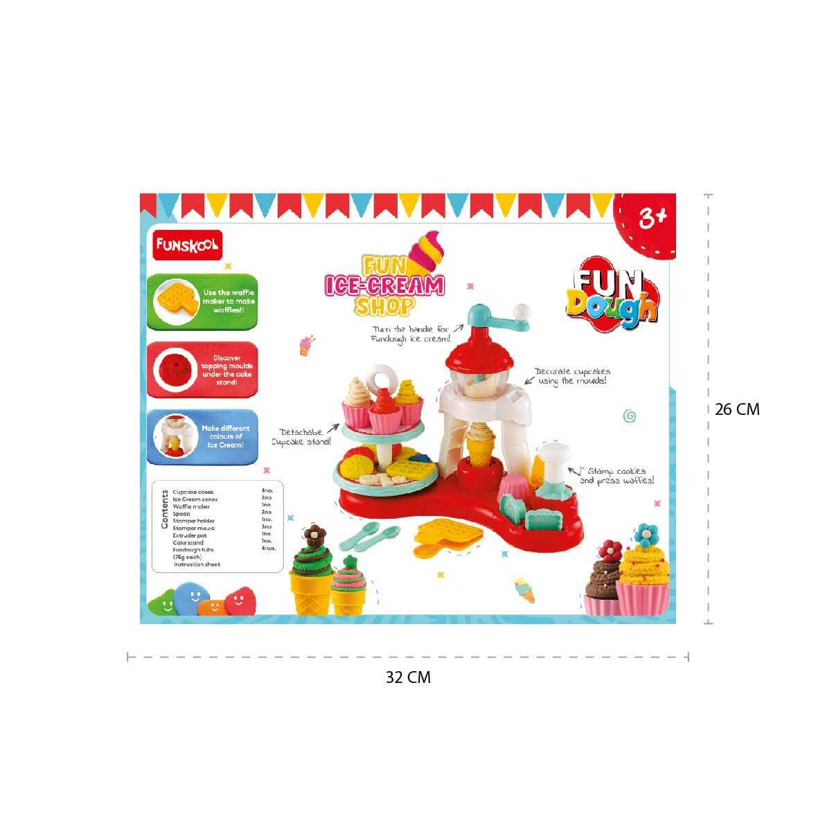 Fun Ice Cream Shop Dough Playset with Molds & Extruder for Creative Kids