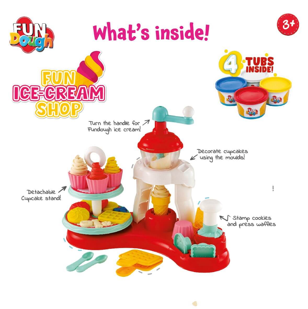Fun Ice Cream Shop Dough Playset with Molds & Extruder for Creative Kids