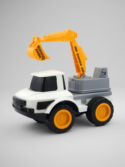 Rambo Friction-Powered Digger Truck for Kids with Rotating Arm & Bucket