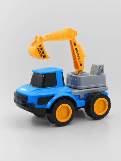 Rambo Friction-Powered Digger Truck for Kids with Rotating Arm & Bucket