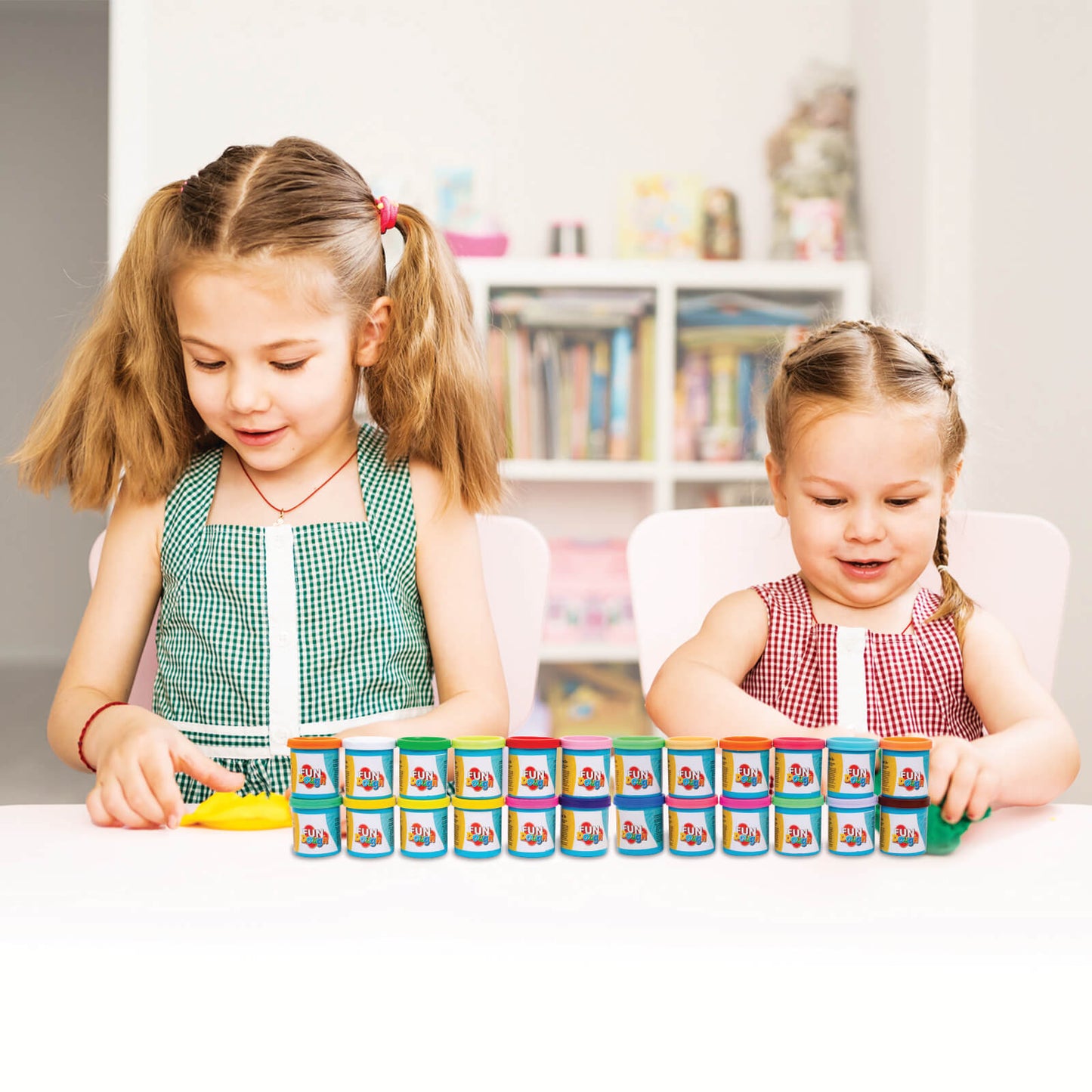 Fundough Mega XL Pack: 24 Vibrant Non-Toxic Play Dough Tubs for Kids