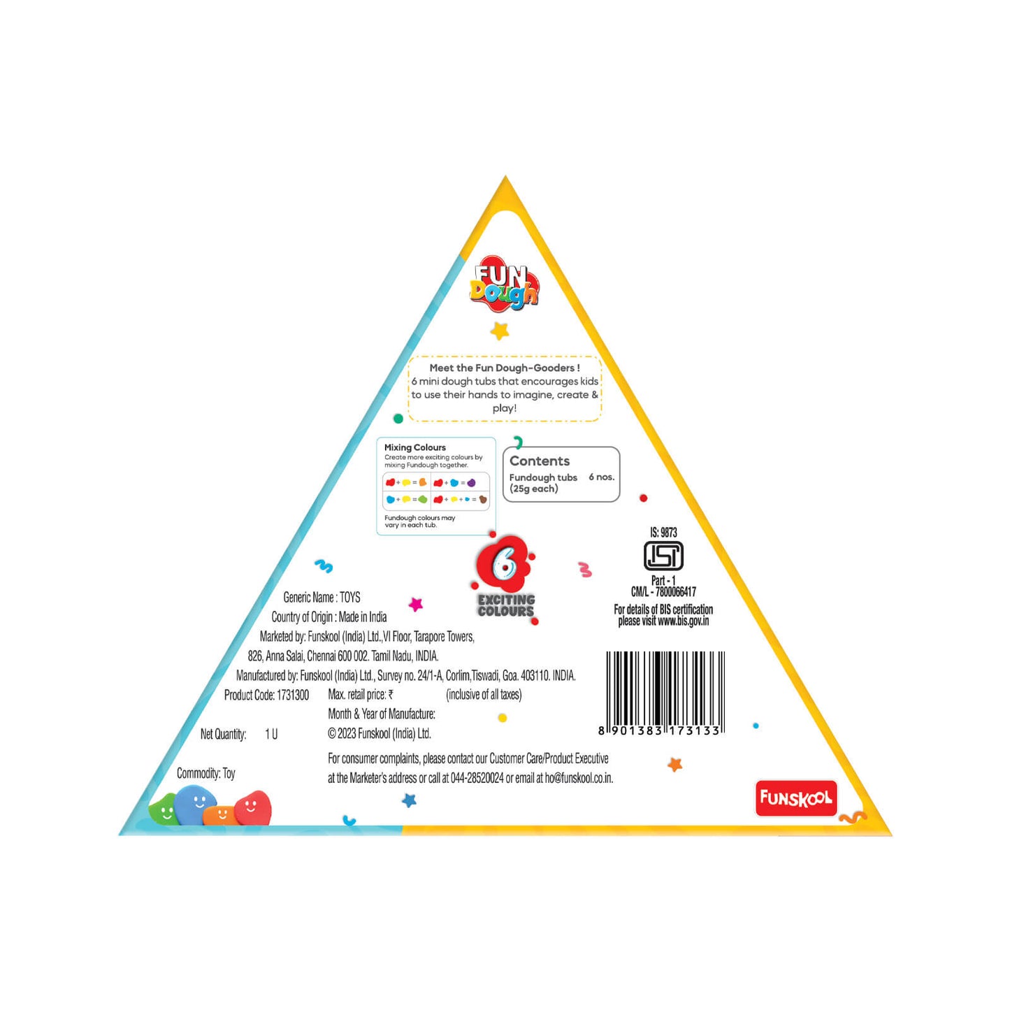 Funskool Mini Fun Pack: 6 Vibrant Play Dough Tubs for Creative Kids