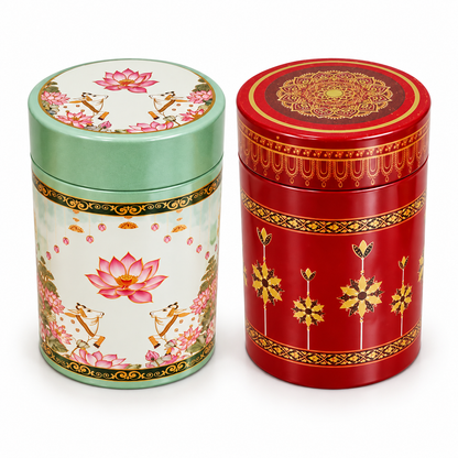 4 inch Designer Air tight Container Tin - 1 pcs