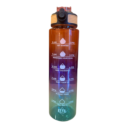 Motivational Water Bottle 1L | Time Markers Detail