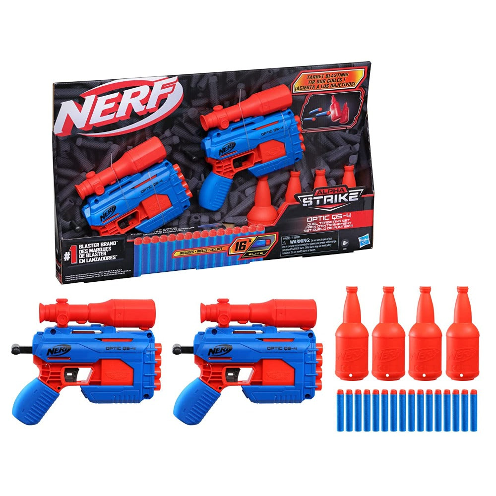 Nerf Alpha Strike Optic QS-4 Duel Blaster Set: 16 Darts, 2 Targets