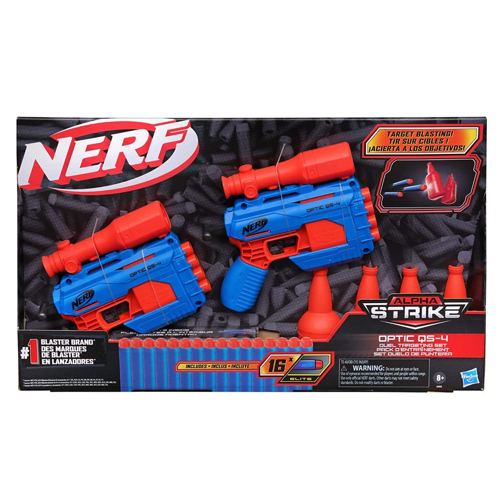 Nerf Alpha Strike Optic QS-4 Duel Blaster Set: 16 Darts, 2 Targets