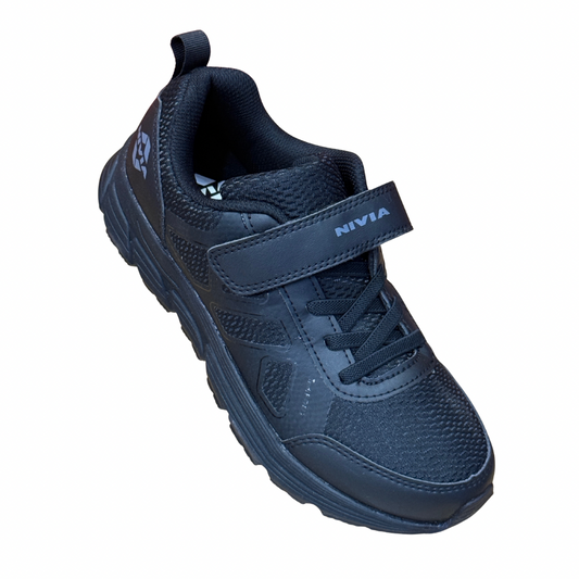 Nivia Velcro School Shoes for Boys & Girls Black