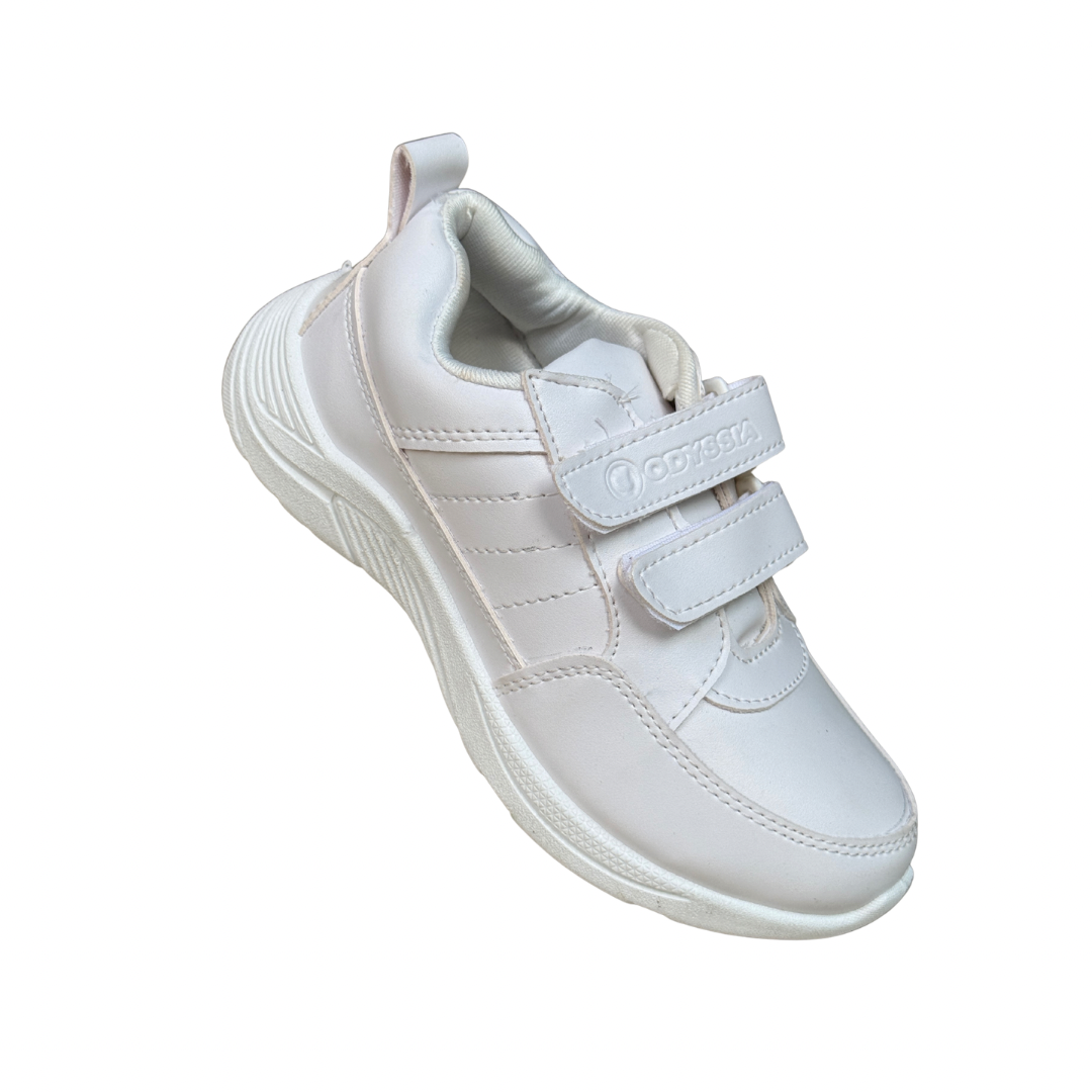 Odyssia Velcro School Shoes for Boys & Girls | CL3012 White