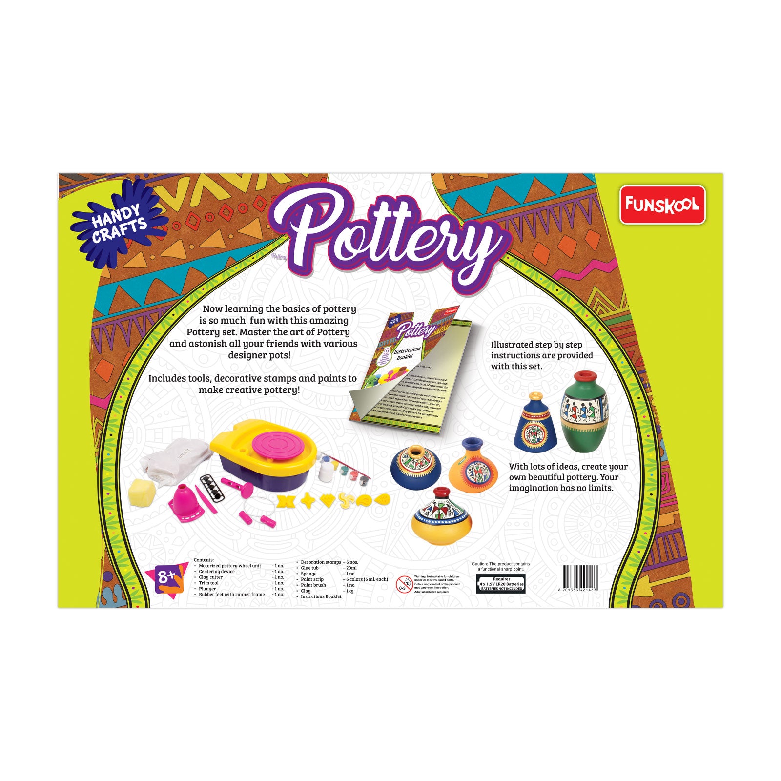Funskool Handycrafts Motorised Pottery Wheel Kit for Kids Age 8+