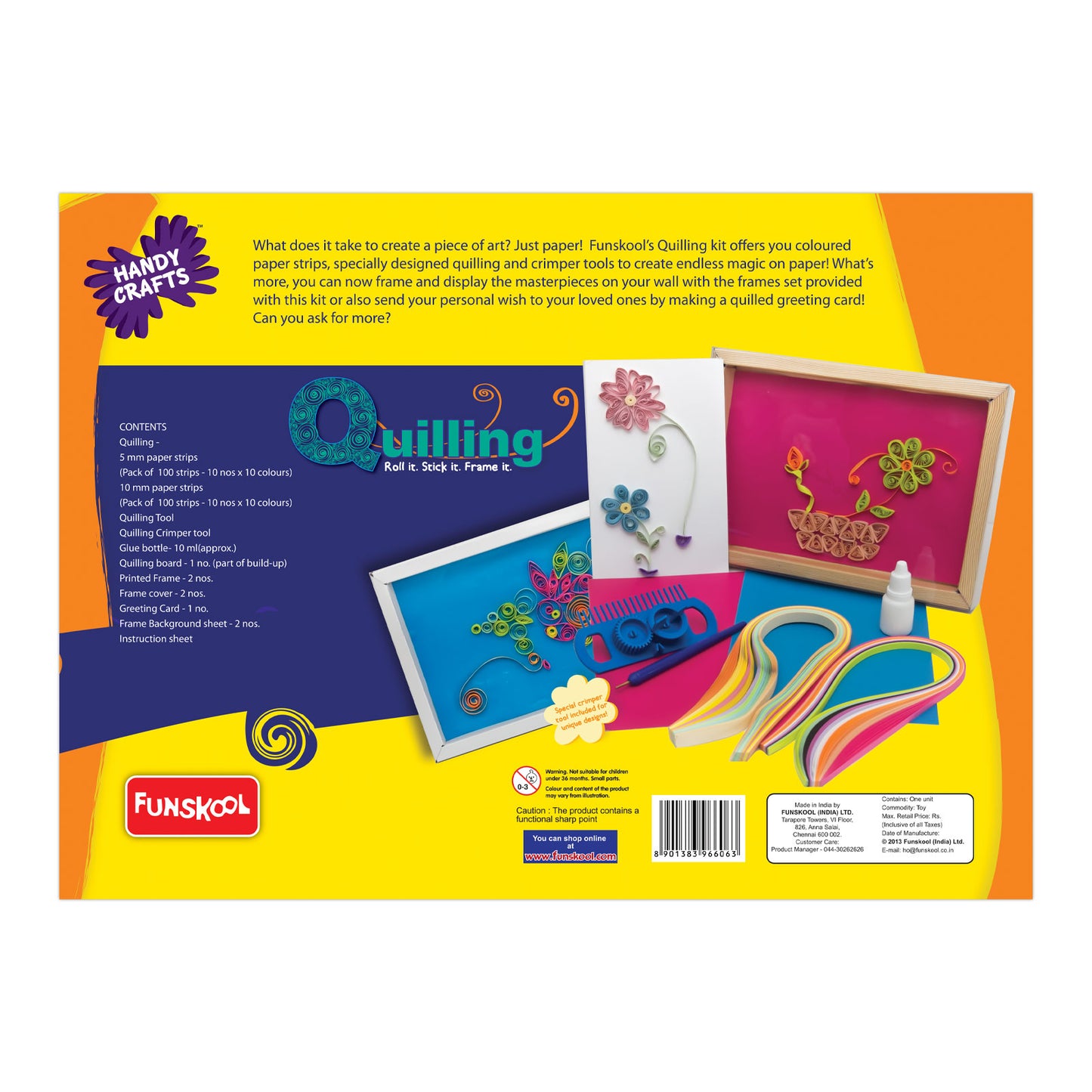 Funskool Handycrafts Quilling Art Creative Paper Craft Kit for Kids
